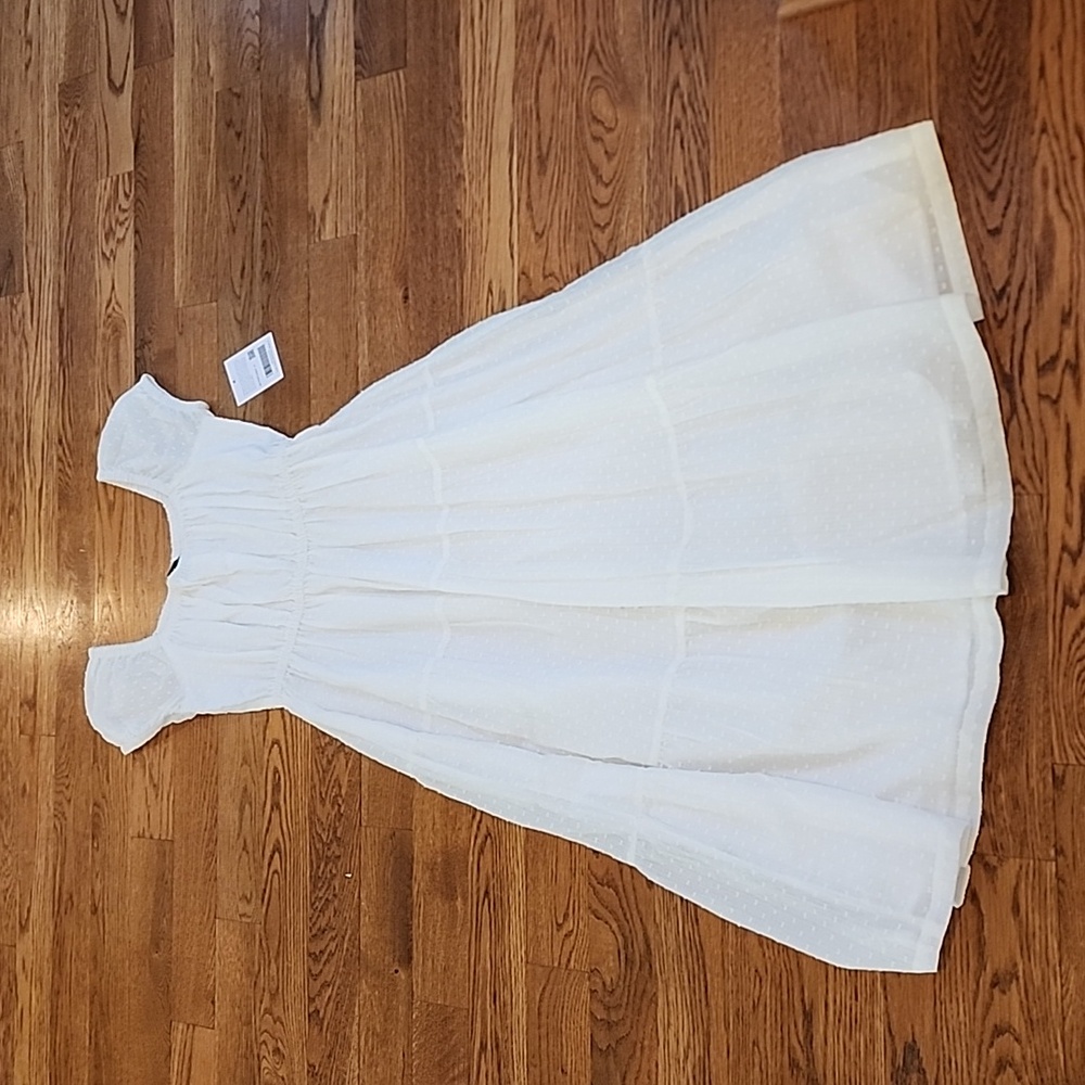 White Able Midi Dress, Small, brand new